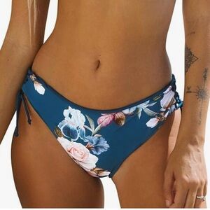 NWT Cupshe Floral Blue Bikini Bottom